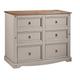 Mercers Furniture Corona Grey Wax 6 Drawer Wide Chest Sideboard