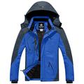 GEMYSE Men's Mountain Waterproof Ski Jacket Windproof Fleece Outdoor Winter Coat with Hood (Blue Grey,M)