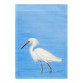 Betsy Drake Interiors Stalking Snowy Egret 2-Sided Garden Flag, Synthetic in Blue | 18 H x 12.5 W in | Wayfair FL1087