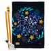 Breeze Decor Vibes Impressions Decorative 2-Sided Polyester 40 x 28 in. Flag Set in Black/Blue | 40 H x 28 W x 1 D in | Wayfair
