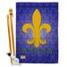 Breeze Decor Bienvenue Interests Fleur De Lys Impressions Decorative 2-Sided Polyester 40 x 28 in. Flag Set in Blue | 40 H x 28 W x 1 D in | Wayfair