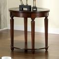 Canora Grey Fetzer Glass Top End Table Wood/Glass in Brown/Gray | 25 H x 24 W x 24 D in | Wayfair 6914F128B4994CD6A58891C059E32009