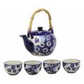 World Menagerie Beller Porcelain Tea Set for 4 People Porcelain China/Ceramic in Blue | 5 H x 7.25 W x 5.25 D in | Wayfair