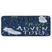 Navy 0.1 x 19 W in Kitchen Mat - East Urban Home Youthful Design Find Your Adventure Words Forest Elements & Sneakers Dark Blue Black Green Kitchen Mat Synthetics | Wayfair