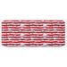 Red 0.1 x 19 W in Kitchen Mat - East Urban Home Horizontal Wavy Bands Background w/ Stars Homeland The Old Country Image Navy Blue White Kitchen Mat Synthetics | Wayfair