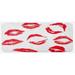 Red 0.1 x 19 W in Kitchen Mat - East Urban Home Various Different Kiss Marks In Woman Seduction Lipstick Trace Worn Grunge Look White Kitchen Mat Synthetics | Wayfair