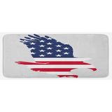 Blue 0.1 x 19 W in Kitchen Mat - East Urban Home Stars & Stripes On A Bald Eagle American Way Of Life Bird Navy Dark Coral Beige Kitchen Mat Synthetics | Wayfair