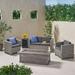 Latitude Run® Fordie 5 Piece Rattan Sofa Seating Group w/ Cushions Synthetic Wicker/All - Weather Wicker/Wicker/Rattan in Gray/Brown | Outdoor Furniture | Wayfair