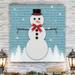 The Holiday Aisle® Wool Snowman - Wrapped Canvas Print Canvas in Blue | 10 H x 10 W x 1 D in | Wayfair 562182CB7D7644ECACFC25CF3F038663