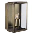 Searchlight 8204AB Box Antique Brass Outdoor Modern Rectangular Lantern Flush Wall Light with Bevelled Glass | IP44 Exterior Rating | Garden Walls - Fencing - Patio Lighting | Free Air Freshener Promo