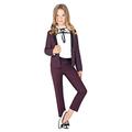 Paisley of London, Girls Two-Piece Cara Suit, Slim-Fit Burgundy Prom Suit, Jacket & Trouser Set, 14 Years
