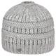 Lierys Knit Alpaca Beanie with Ponytail Hole by Women - Made in Germany Winter Women´s hat Lining, Lining Autumn-Winter - One Size Light Grey