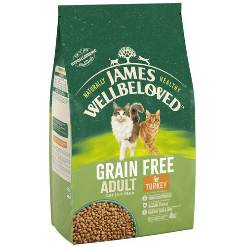 4kg Grain Free Adult Cat Hypoallergenic Truthahn James Wellbeloved Katzenfutter Trocken