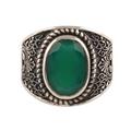 Elite Green,'6-Carat Men's Green Onyx Ring from India'