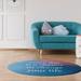 Blue 60 x 0.4 in Area Rug - East Urban Home Multicolor Background Change Your Life Quote Poly Chenille Rug | 60 W x 0.4 D in | Wayfair