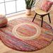 Red Round 3' Indoor Area Rug - Bungalow Rose Pamphile Southwestern Hand-Woven Flatweave Area Rug 36.0 x 0.39 in whiteCotton/Jute & Sisal | Wayfair