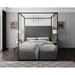 Willa Arlo™ Interiors Tessa Tufted Low Profile Canopy Bed Upholstered/Velvet/Metal in Gray | 78.5 H x 66.5 W x 86.5 D in | Wayfair