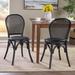 Bay Isle Home™ Dorset King Louis Back Side Chair Faux Leather/Upholstered in Black | 35.25 H x 16.25 W x 18.5 D in | Wayfair