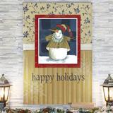 The Holiday Aisle® Denim Snowman -Gallery by Parvez Taj 1 Piece - Wrapped Canvas Print Canvas, Solid Wood in Brown | 20 H x 16 W x 1 D in | Wayfair