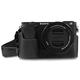 MegaGear MG1641 Ever Ready Kameratasche aus echtem Leder, kompatibel mit Sony Alpha A6100, A6400, Schwarz