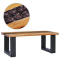 vidaXL Table basse 100 x 50 x 40 cm Bois de teck massif et polyrésine