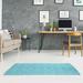 Blue/Green 60 x 0.4 in Area Rug - East Urban Home Hand Drawn Triangles Dark Teal/Light Teal Area Rug Chenille | 60 W x 0.4 D in | Wayfair
