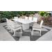 Miami Rectangular Outdoor Patio Dining Table w/ 8 Armless Chairs in Beige - TK Classics Miami-Dtrec-Kit-8C-Beige