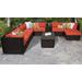 Venice 10 Piece Outdoor Wicker Patio Furniture Set 10b in Tangerine - TK Classics Venice-10B-Tangerine