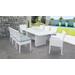 Miami Rectangular Outdoor Patio Dining Table w/ with 6 Armless Chairs and 2 Chairs w/ Arms in Spa - TK Classics Miami-Dtrec-Kit-6Adc2Dcc-Spa