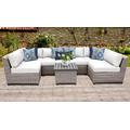 Florence 7 Piece Outdoor Wicker Patio Furniture Set 07c in Sail White - TK Classics Florence-07C-White