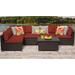 Belle 6 Piece Outdoor Wicker Patio Furniture Set 06a in Terracotta - TK Classics Belle-06A-Terracotta