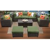 Venice 8 Piece Outdoor Wicker Patio Furniture Set 08c in Cilantro - TK Classics Venice-08C-Cilantro