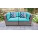 Florence 2 Piece Outdoor Wicker Patio Furniture Set 02a in Aruba - TK Classics Florence-02A-Aruba