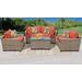 Monterey 5 Piece Outdoor Wicker Patio Furniture Set 05b in Tangerine - TK Classics Monterey-05B-Tangerine