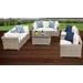 Monterey 7 Piece Outdoor Wicker Patio Furniture Set 07c in Sail White - TK Classics Monterey-07C-White