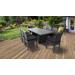 Barbados Rectangular Outdoor Patio Dining Table w/ 8 Armless Chairs in Black - TK Classics Barbados-Dtrec-Kit-8C-Black