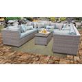 Florence 11 Piece Outdoor Wicker Patio Furniture Set 11a in Spa - TK Classics Florence-11A-Spa