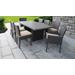 Belle Rectangular Outdoor Patio Dining Table w/ 6 Armless Chairs And 2 Chairs W/ Arms in Wheat - TK Classics Belle-Dtrec-Kit-6Adc2Dcc-Wheat
