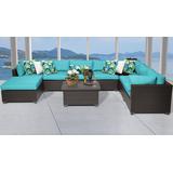 Belle 9 Piece Outdoor Wicker Patio Furniture Set 09b in Aruba - TK Classics Belle-09B-Aruba