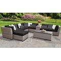 Florence 10 Piece Outdoor Wicker Patio Furniture Set 10b in Black - TK Classics Florence-10B-Black