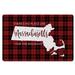Red 27 x 1 W in Kitchen Mat - The Holiday Aisle® Taniya There's No Place Like Massachusetts for the Holidays Kitchen Mat Synthetics | Wayfair