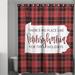 The Holiday Aisle® Brianne There's No Place Like Pennsylvania for the Holidays Single Shower Curtain in Brown/Pink/Red | 74 H x 71 W in | Wayfair