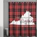 The Holiday Aisle® Brianne There's No Place Like Virginia for the Holidays Single Shower Curtain in Black/Pink/Red | 74 H x 71 W in | Wayfair