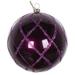 Vickerman 613863 - 6" Plum Candy Glitter Net Ball Christmas Tree Ornament (2 pack) (MT198226D)