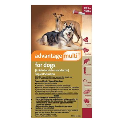 Advantage Multi for Large Dogs 20.1-55 Lbs (Red) 3 Doses