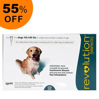 Revolution For Large Dogs 40.1-85lbs (Green) 6 Doses - Get 55% Off Today