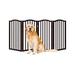 Petmaker 4-Panel Scalloped Free Standing Pet Gate Wood (a more stylish option) in Brown | 32 H x 73.5 W x 0.75 D in | Wayfair M320415