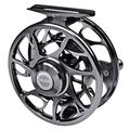 PROBEROS Fly Fishing Reel Fly Reels, CNC Machined Aluminum Alloy Body Large Arbor Spool, 9/10 Weight,Iron-Grey