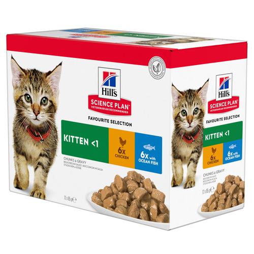 24x85g Fischauswahl Hill's Science Plan Kitten Katzenfutter nass