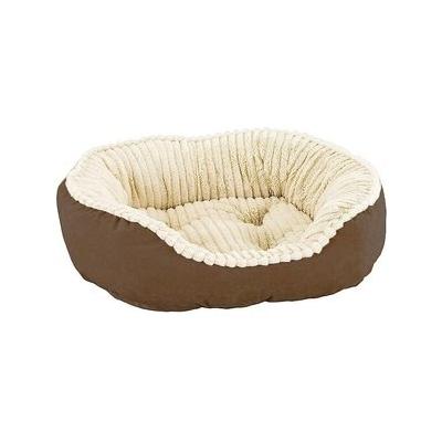 Ethical Pet Sleep Zone Carved Plush Bolster Cat & Dog Bed, Chocolate, 26-in